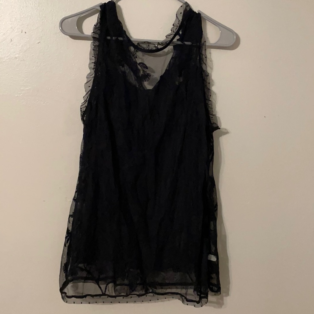 Black lace blouse, size large